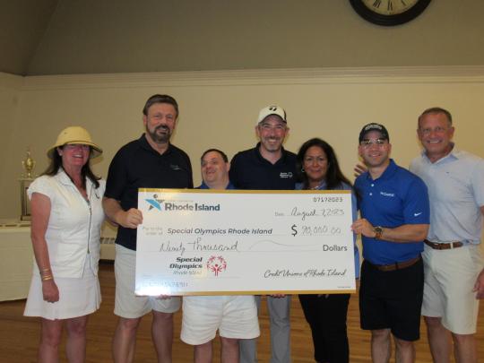 check presentation at rhode island golf tournament